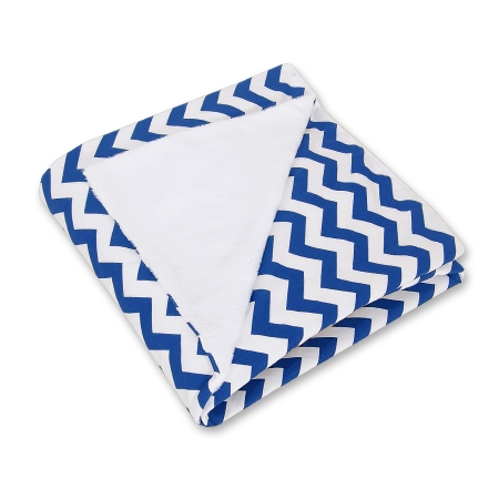 Wendbare Babyautositzdecke - Chevron marineblau